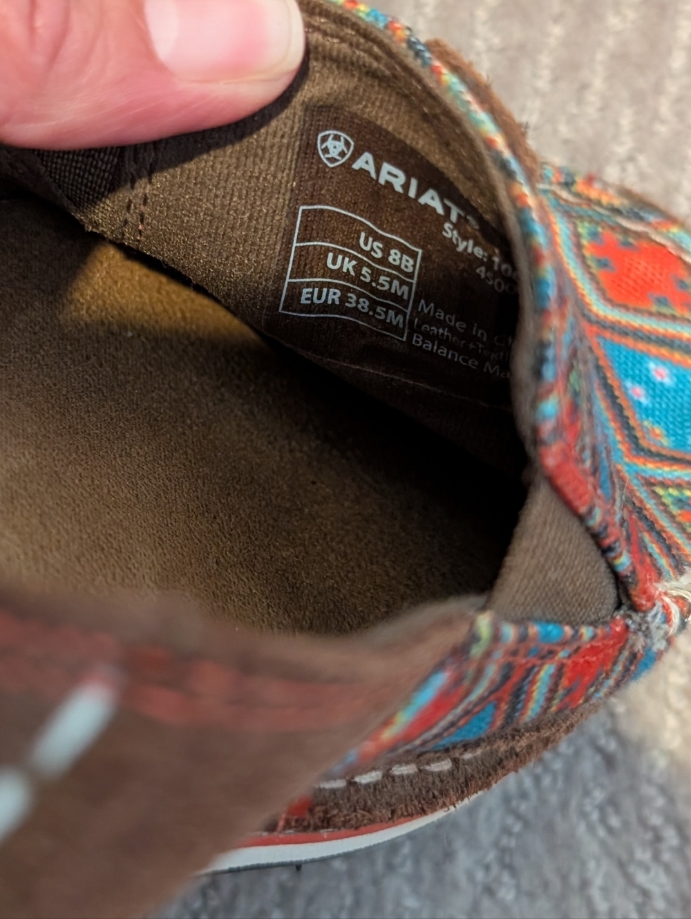 Red and Blue Southwestern/Aztec/Geometric Ariat Cruisers - Picture 6 of 6